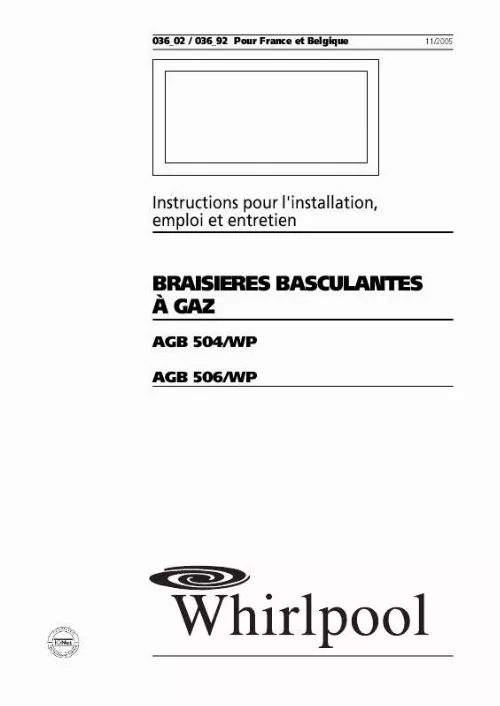 Mode d'emploi WHIRLPOOL AGB 504/WP