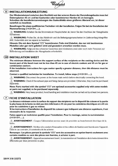 Mode d'emploi WHIRLPOOL AKR550