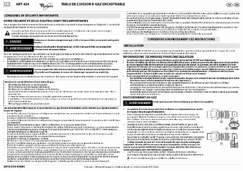 Mode d'emploi WHIRLPOOL AKT 424/MR