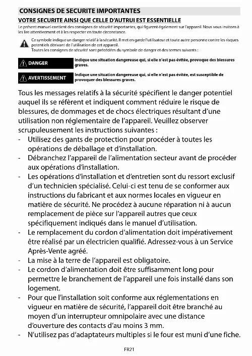 Mode d'emploi WHIRLPOOL AKZM807WH