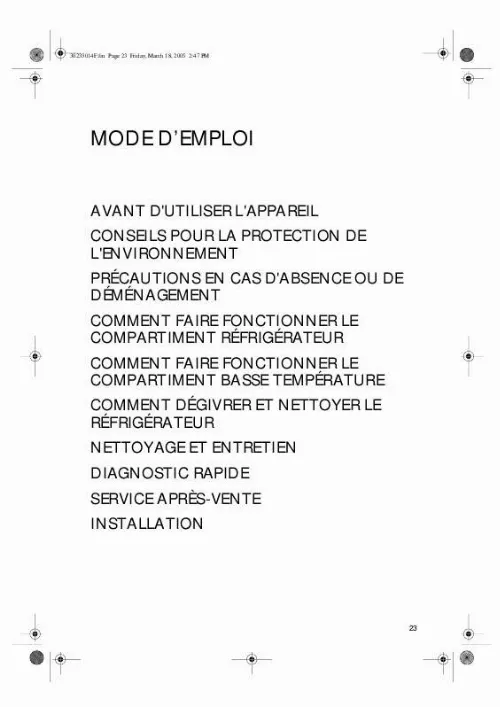 Mode d'emploi WHIRLPOOL ARC 1685