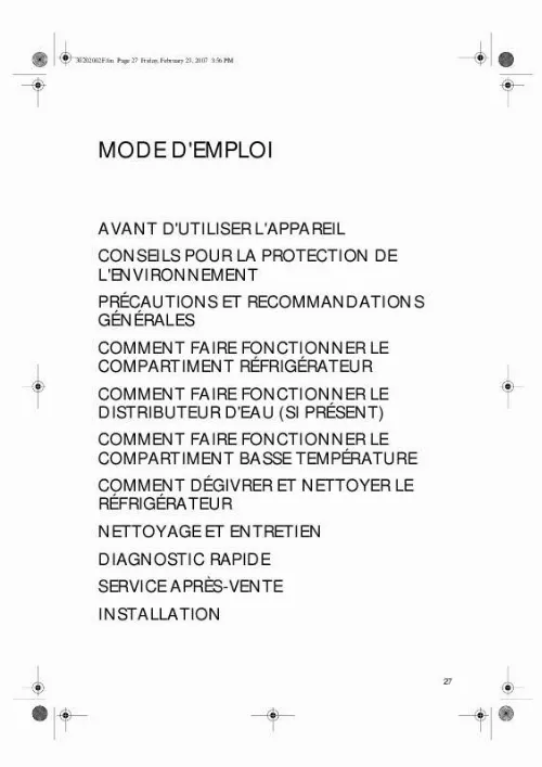 Mode d'emploi WHIRLPOOL ARC 185 AQUA