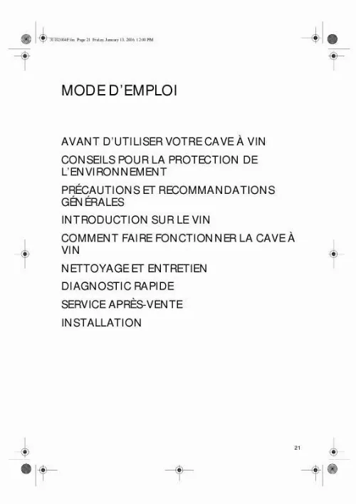 Mode d'emploi WHIRLPOOL ARC 2150 WST