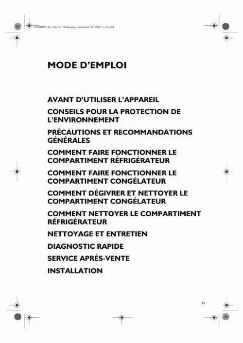 Mode d'emploi WHIRLPOOL ARC 2213