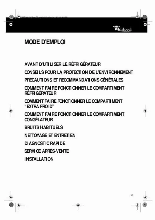 Mode d'emploi WHIRLPOOL ARC 4030