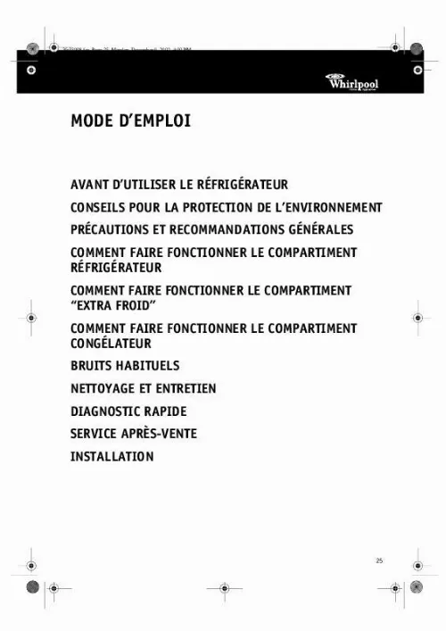 Mode d'emploi WHIRLPOOL ARC 4120/AL