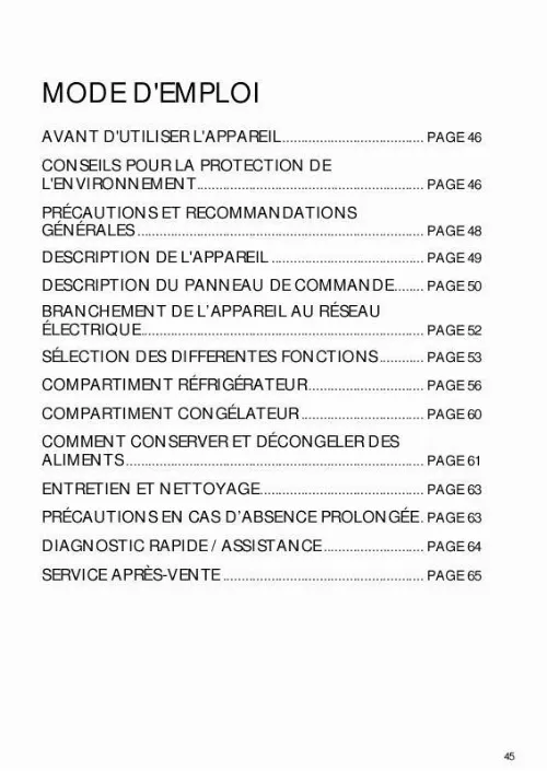 Mode d'emploi WHIRLPOOL ARC 4190/2/IX