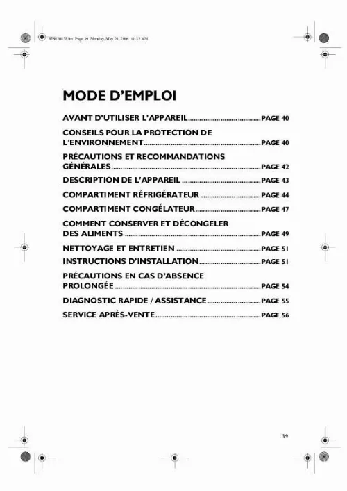 Mode d'emploi WHIRLPOOL ARC 4314