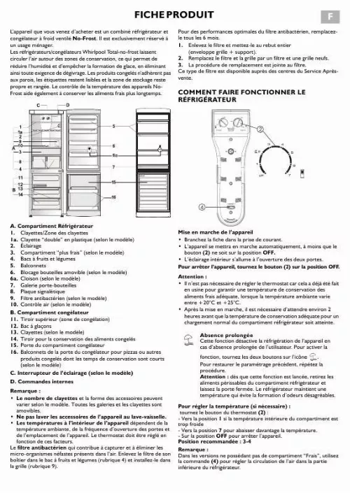 Mode d'emploi WHIRLPOOL ARC7474/1 IX