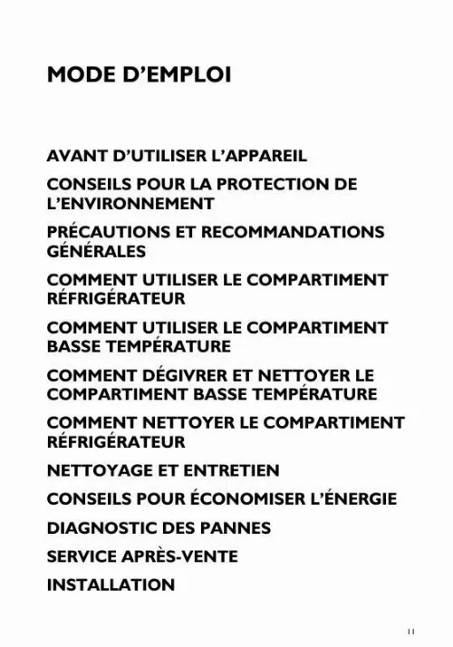 Mode d'emploi WHIRLPOOL ARL 100-K/G/01