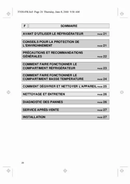 Mode d'emploi WHIRLPOOL ART 561/H