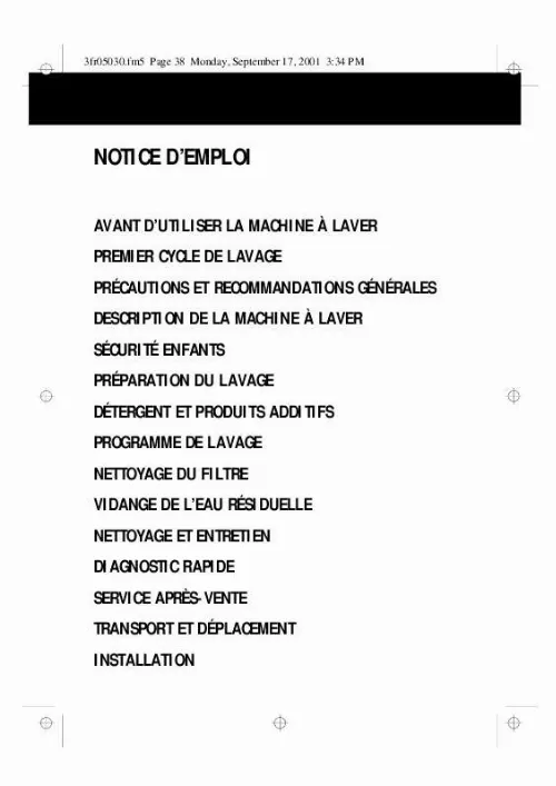 Mode d'emploi WHIRLPOOL AWM 5110