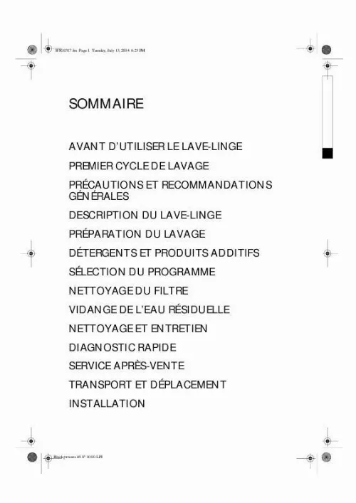 Mode d'emploi WHIRLPOOL AWT 5109