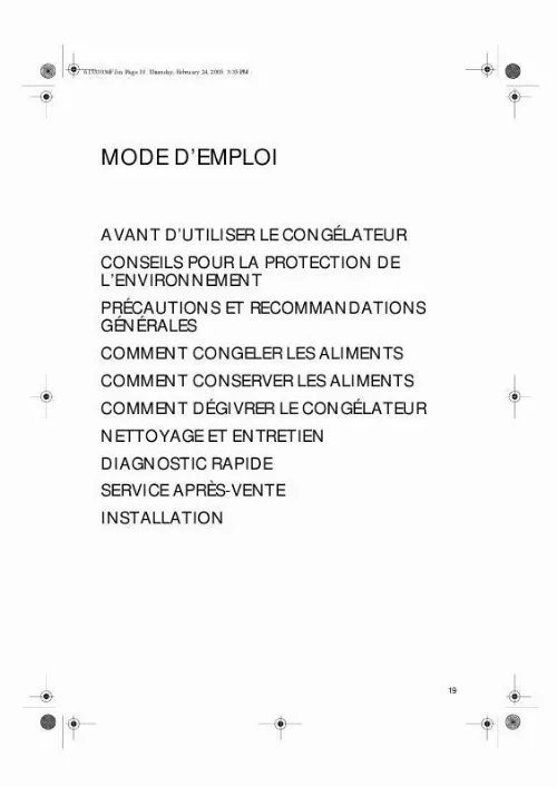 Mode d'emploi WHIRLPOOL CFH-96