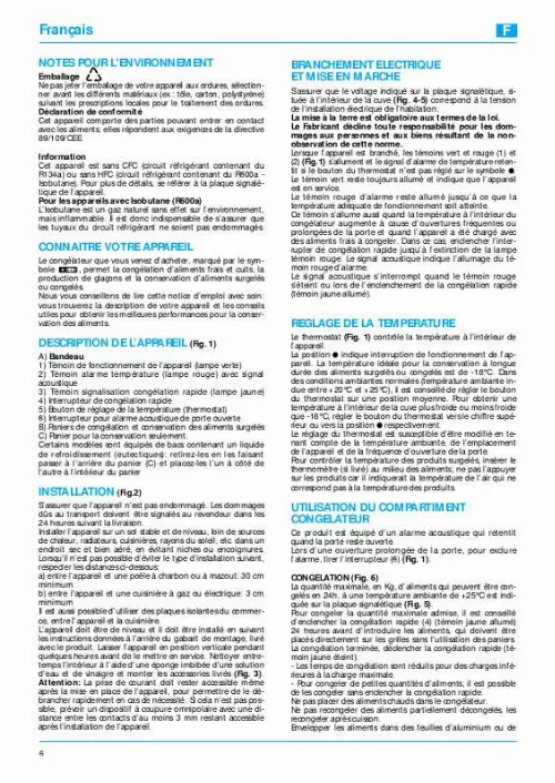 Mode d'emploi WHIRLPOOL CFU 125 UK