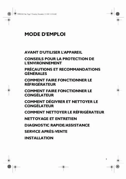 Mode d'emploi WHIRLPOOL DP145