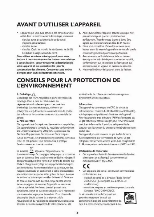 Mode d'emploi WHIRLPOOL DPA 42 A V IS