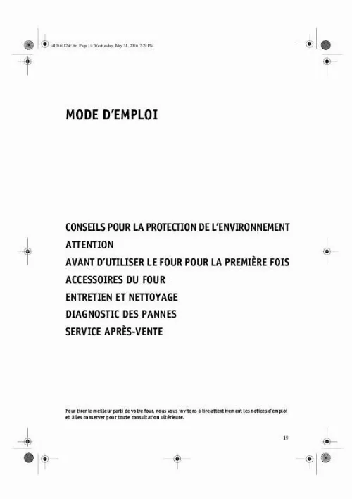 Mode d'emploi WHIRLPOOL ELIE 6160 IN