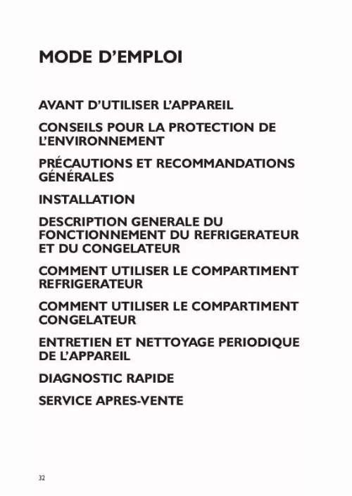 Mode d'emploi WHIRLPOOL FIC-57NF