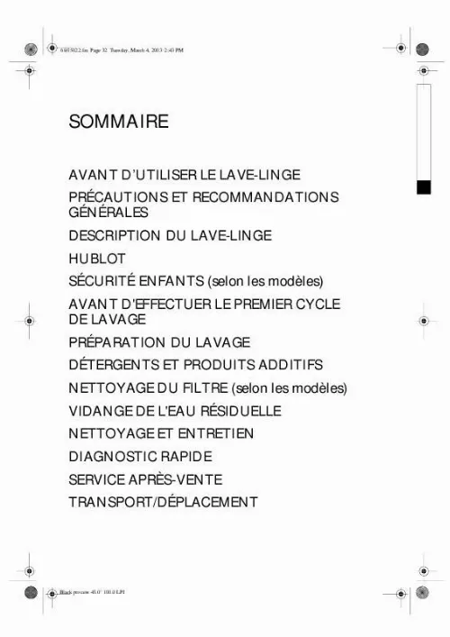 Mode d'emploi WHIRLPOOL FL 1029 L