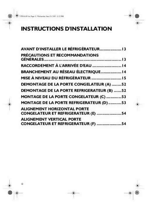 Mode d'emploi WHIRLPOOL FRSS36AF25/3