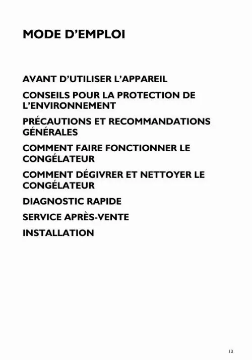 Mode d'emploi WHIRLPOOL FW480IN