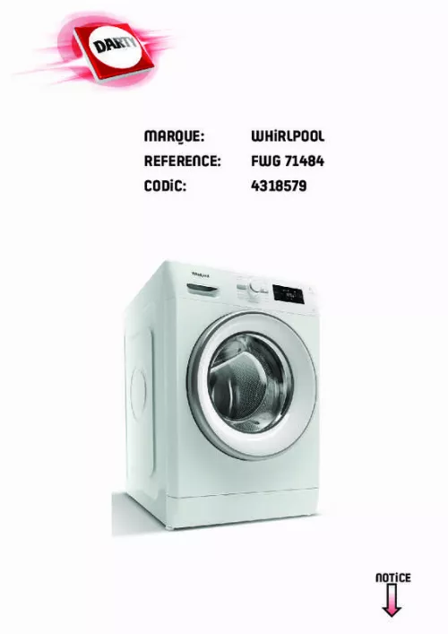 Mode d'emploi WHIRLPOOL FWG71484