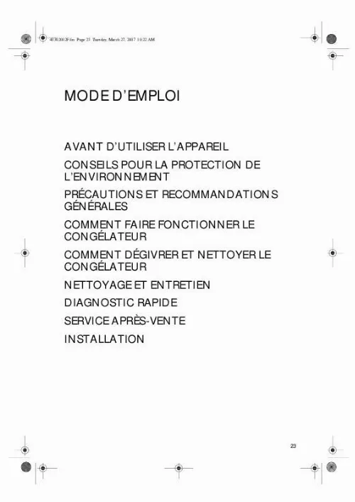 Mode d'emploi WHIRLPOOL GKA 3013 OPTIMA