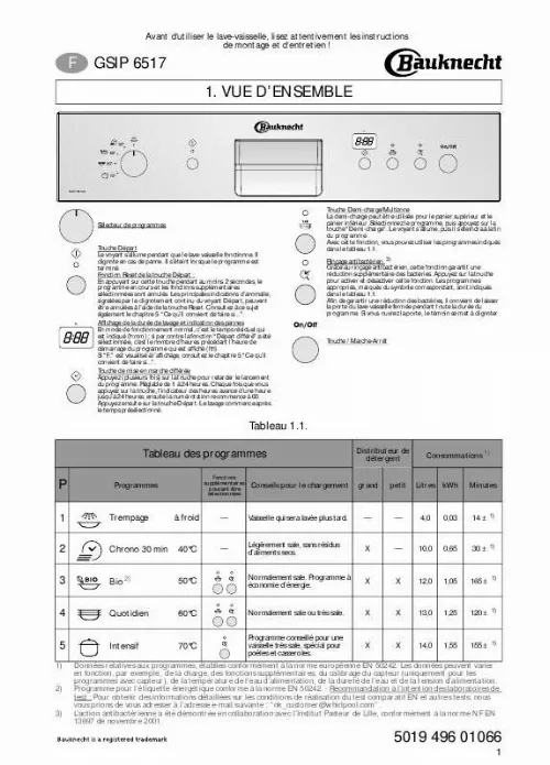 Mode d'emploi WHIRLPOOL GSIP 6517/1 IN