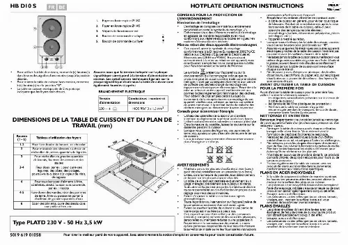 Mode d'emploi WHIRLPOOL HB D10 S