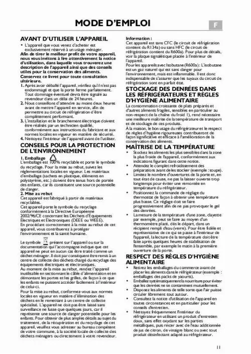 Mode d'emploi WHIRLPOOL KG PRIMELINE 28 WS