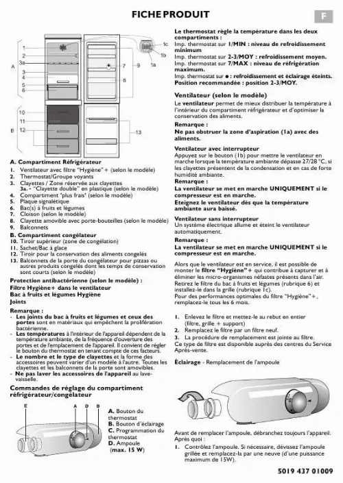 Mode d'emploi WHIRLPOOL KGA 283 OPTIMA/1 WS