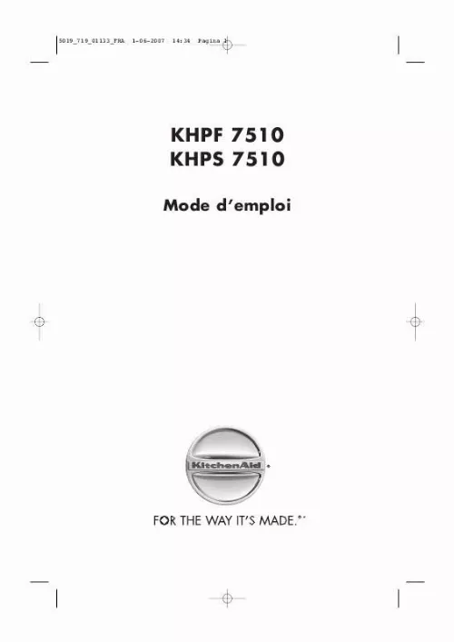 Mode d'emploi WHIRLPOOL KHPS 7510/I