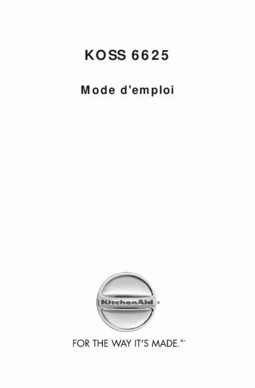 Mode d'emploi WHIRLPOOL KOSS 6625/IX