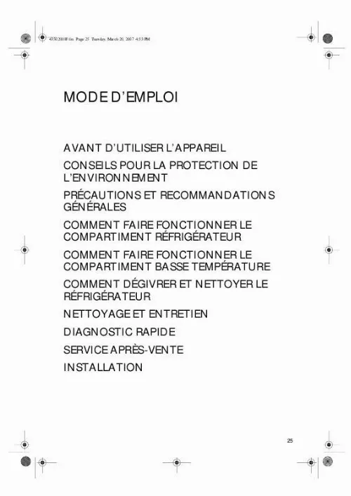 Mode d'emploi WHIRLPOOL KRA 3462 PLUS