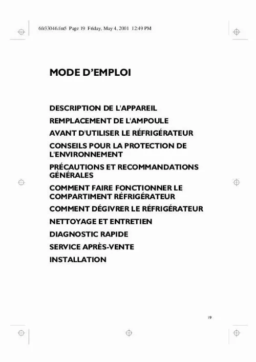 Mode d'emploi WHIRLPOOL KTB 1101