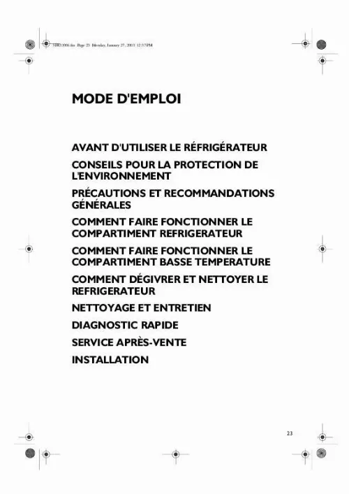 Mode d'emploi WHIRLPOOL KVA175 OPTIMA