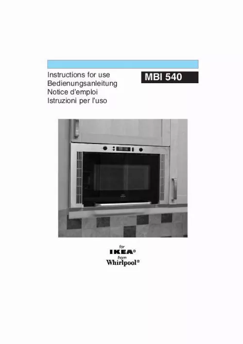 Mode d'emploi WHIRLPOOL MBI 540 S