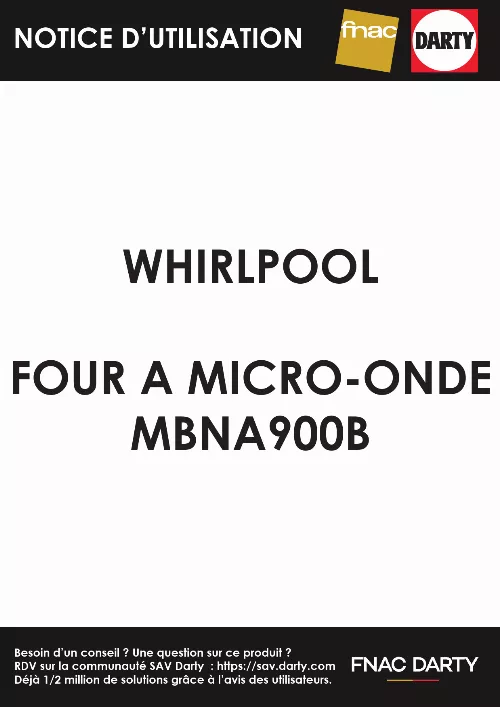 Mode d'emploi WHIRLPOOL MBNA990B