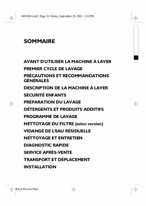 Mode d'emploi WHIRLPOOL MIA 5001