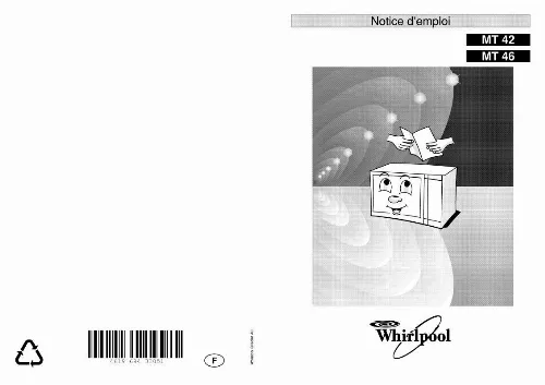Mode d'emploi WHIRLPOOL MT 46/WH