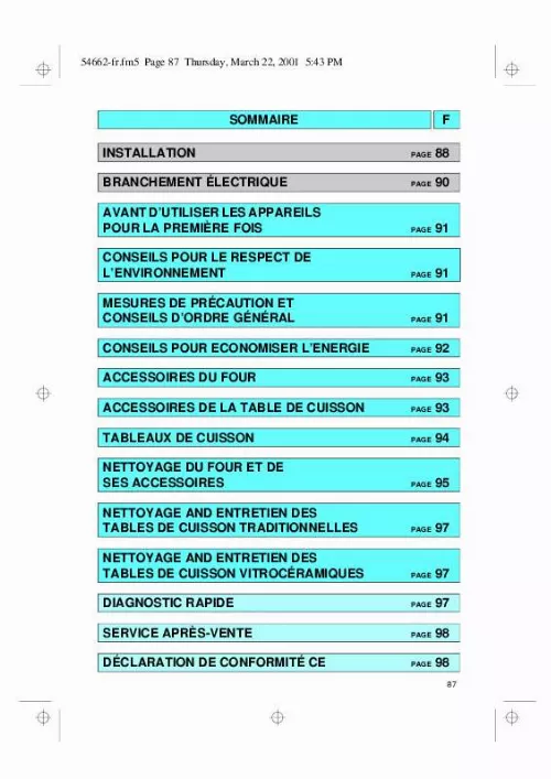 Mode d'emploi WHIRLPOOL OBU 205 W