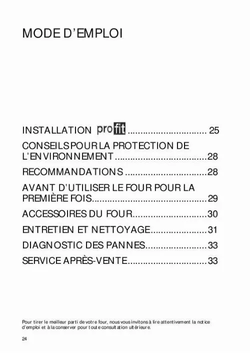 Mode d'emploi WHIRLPOOL OV M01 WF