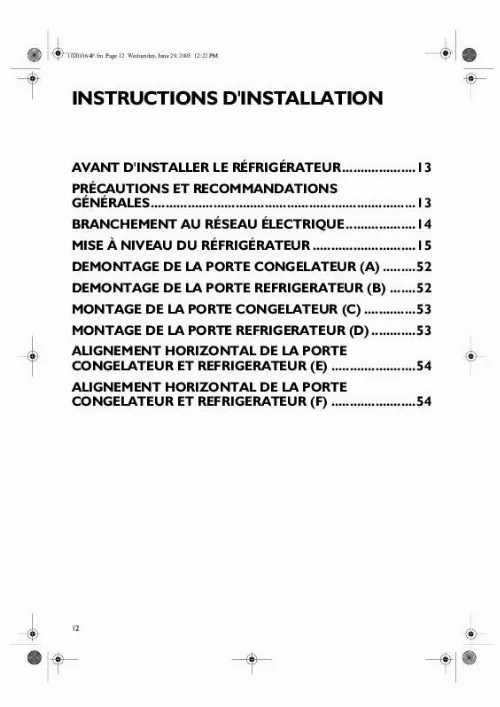 Mode d'emploi WHIRLPOOL S20E RAA1V-A/G