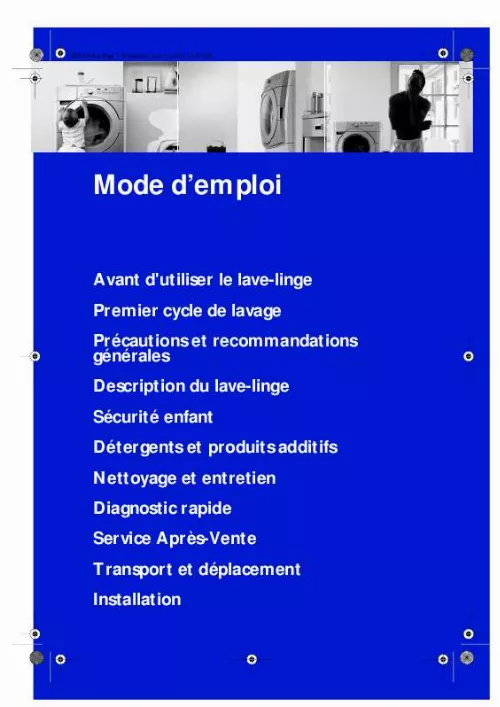 Mode d'emploi WHIRLPOOL WA 87900