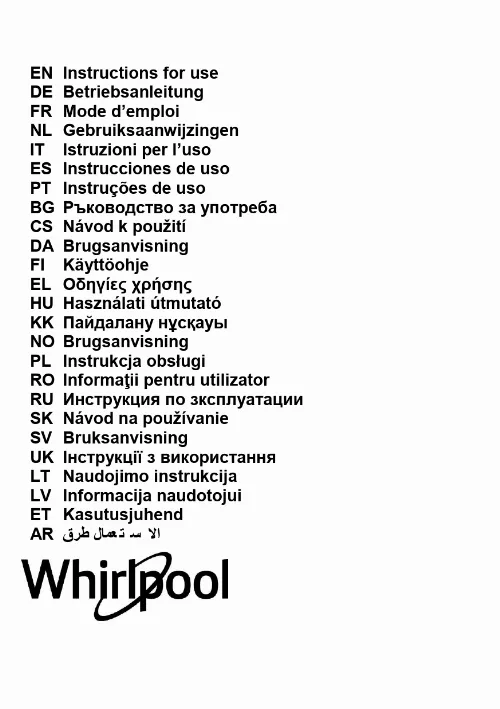 Mode d'emploi WHIRLPOOL WCT 64 FLY X