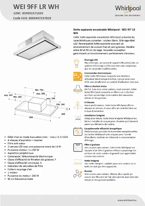 Mode d'emploi WHIRLPOOL WEI 9FF LR WH