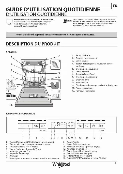 Mode d'emploi WHIRLPOOL WFO3O41PLX