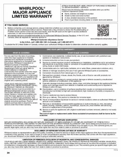 Mode d'emploi WHIRLPOOL WRV996FDEM