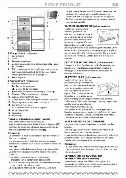 Mode d'emploi WHIRLPOOL WTV4224 W